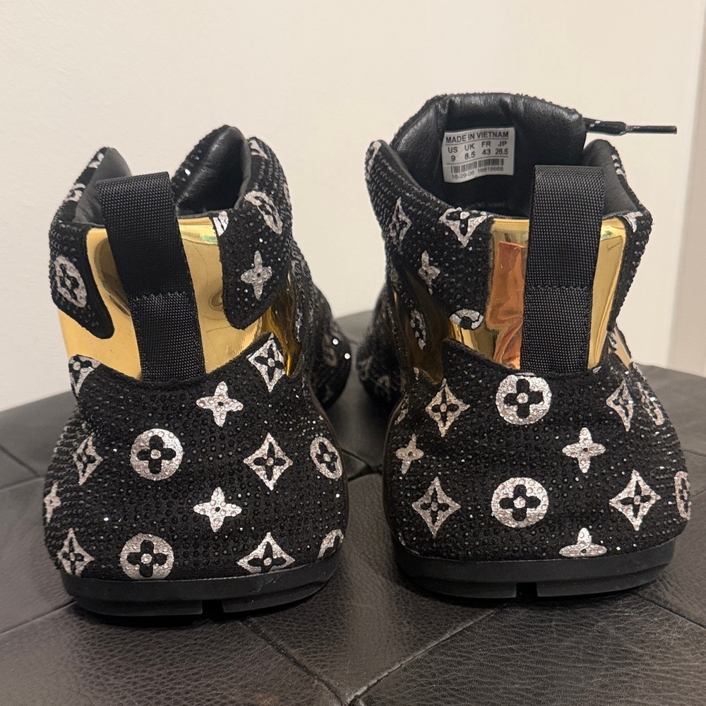 Monogram Silver/Black Patterned High-Top Sneakers… - image 4